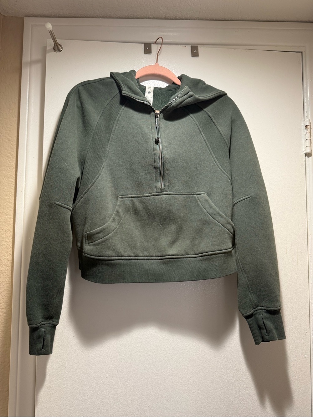 lululemon athletica Olive Green Half-Zip Hooded Pullover